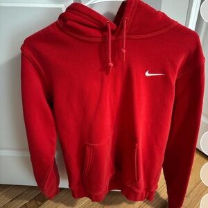 Nike Red Hoodie with Iconic White Logo